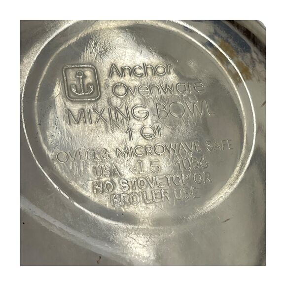 Anchor Hocking Clear Floral Print Glass Round Mixing Bowl 1. Qt for Kitchen - Picture 7 of 8